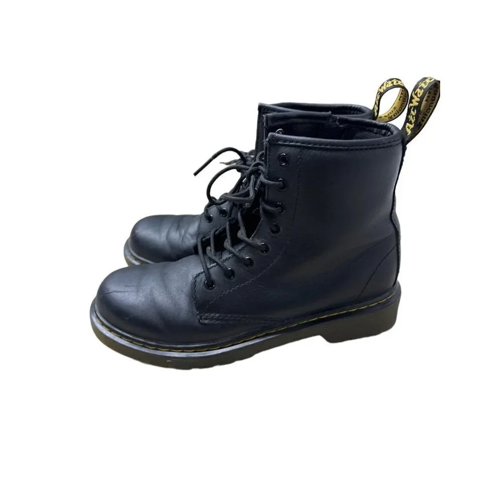 Dr Martens JUNIOR 1460 SOFTY T LEATHER LACE UP BOOTS Size 3Y